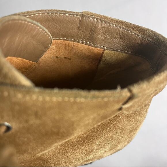 Via Spiga Booties Womens 9M Brown Suede Wedge Ankle Lace Up Boho - Picture 3 of 15